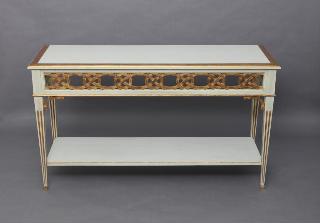 White and gold  console table  LOUIS XVI