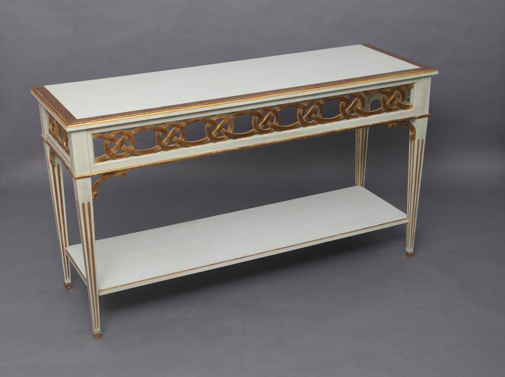 White and gold  console table  LOUIS XVI