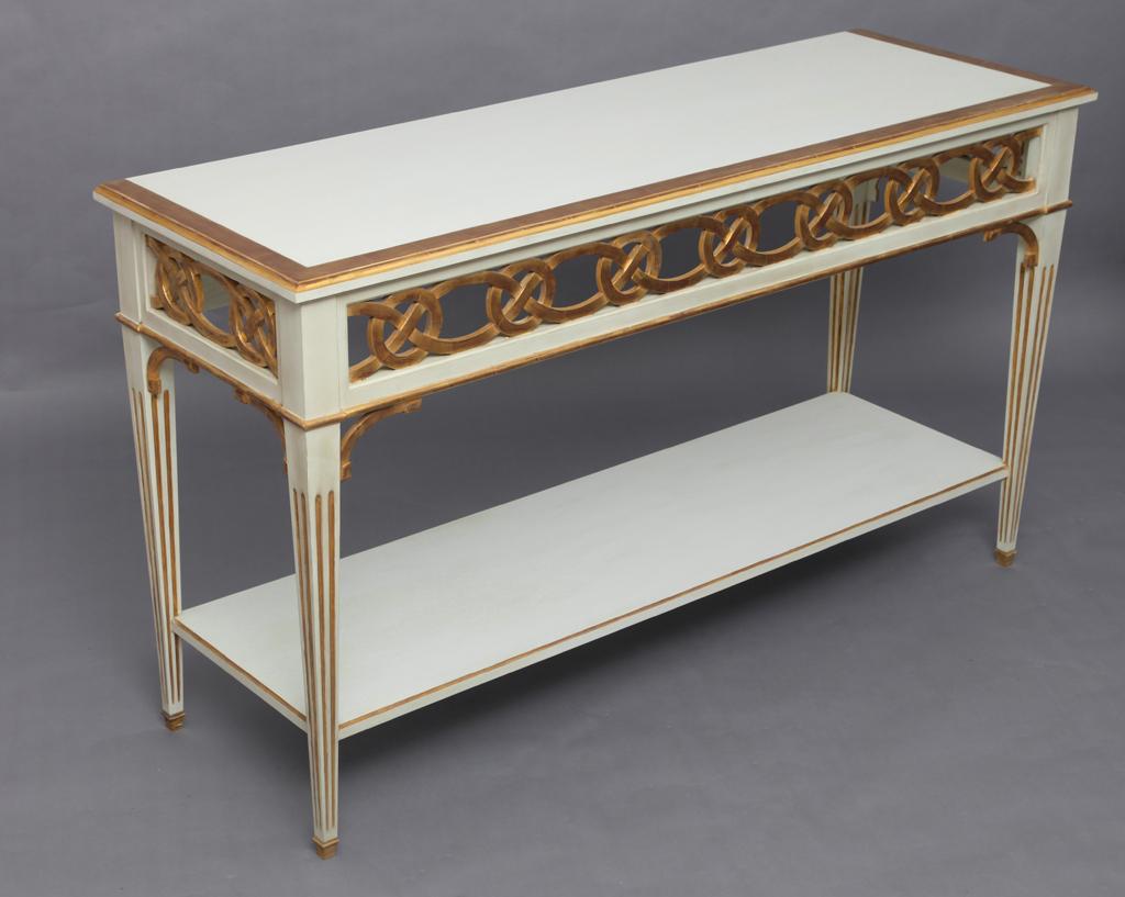 White and gold  console table  LOUIS XVI